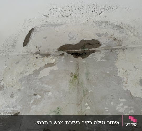 קיר עם סימני רטיבות ועובש גלוי